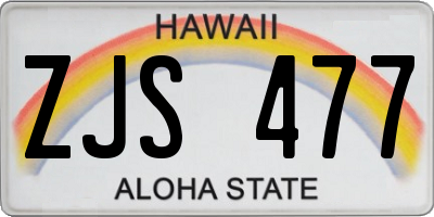 HI license plate ZJS477