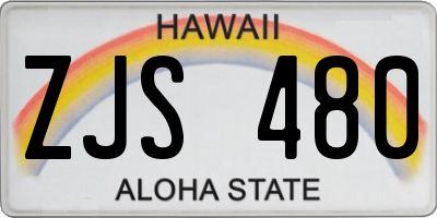 HI license plate ZJS480