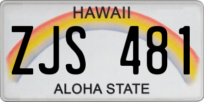 HI license plate ZJS481
