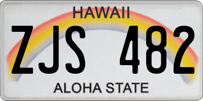 HI license plate ZJS482