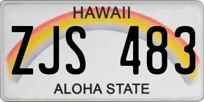HI license plate ZJS483