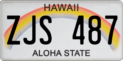 HI license plate ZJS487