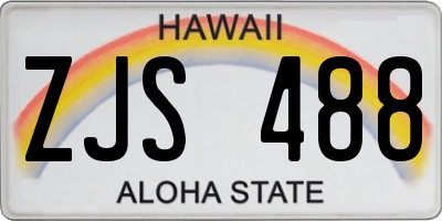 HI license plate ZJS488
