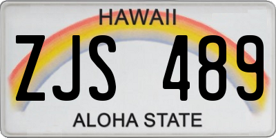 HI license plate ZJS489