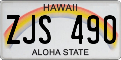 HI license plate ZJS490