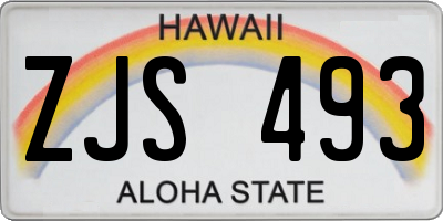 HI license plate ZJS493