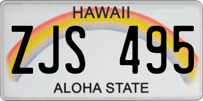 HI license plate ZJS495