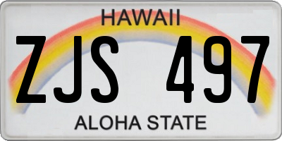 HI license plate ZJS497