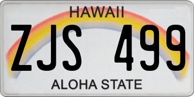 HI license plate ZJS499