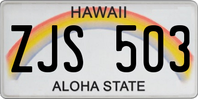 HI license plate ZJS503