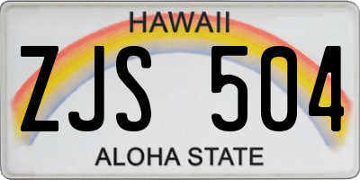 HI license plate ZJS504