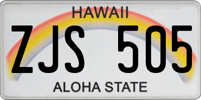 HI license plate ZJS505