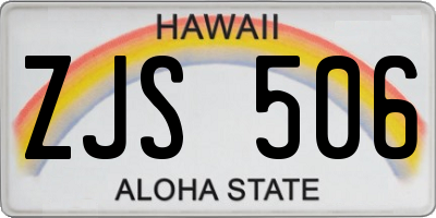 HI license plate ZJS506