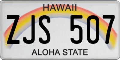 HI license plate ZJS507