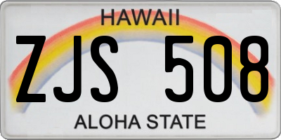HI license plate ZJS508