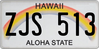 HI license plate ZJS513