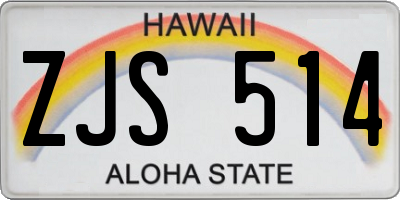 HI license plate ZJS514