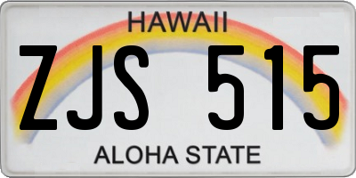 HI license plate ZJS515