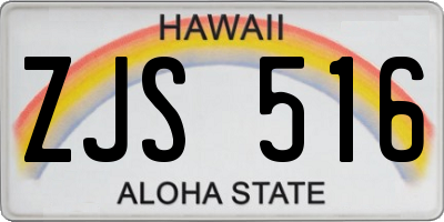 HI license plate ZJS516