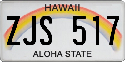 HI license plate ZJS517