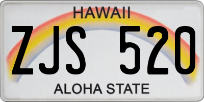 HI license plate ZJS520