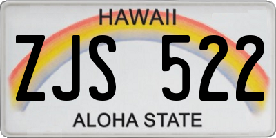 HI license plate ZJS522