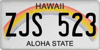 HI license plate ZJS523