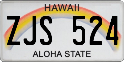 HI license plate ZJS524