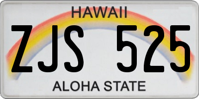 HI license plate ZJS525