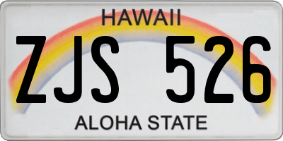 HI license plate ZJS526