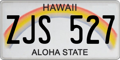 HI license plate ZJS527