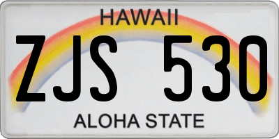 HI license plate ZJS530