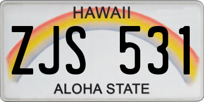 HI license plate ZJS531