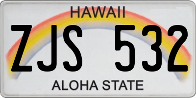 HI license plate ZJS532