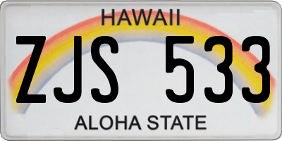 HI license plate ZJS533