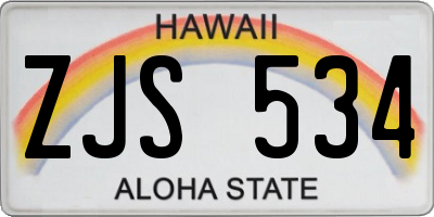 HI license plate ZJS534