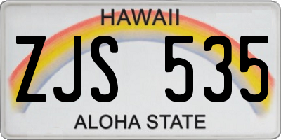 HI license plate ZJS535