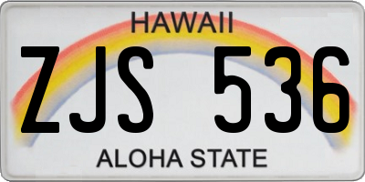 HI license plate ZJS536