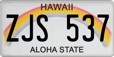 HI license plate ZJS537