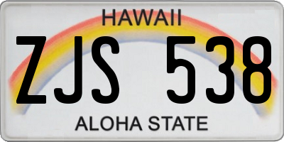 HI license plate ZJS538