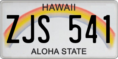 HI license plate ZJS541