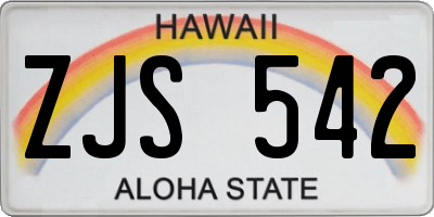HI license plate ZJS542