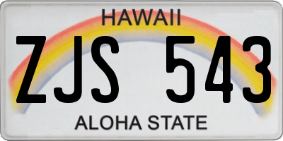 HI license plate ZJS543