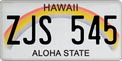HI license plate ZJS545