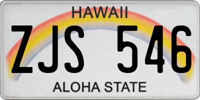 HI license plate ZJS546