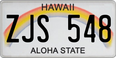 HI license plate ZJS548