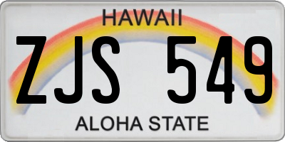 HI license plate ZJS549