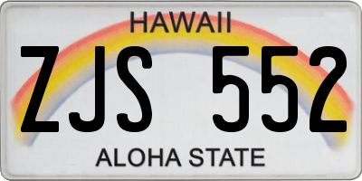 HI license plate ZJS552