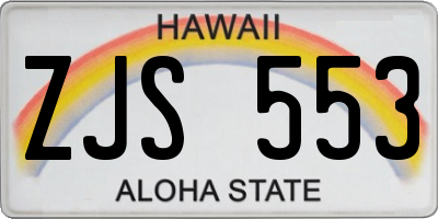 HI license plate ZJS553