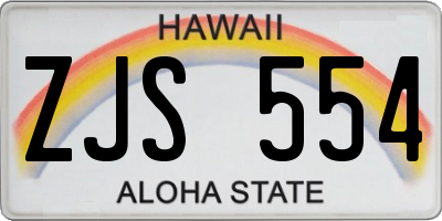 HI license plate ZJS554